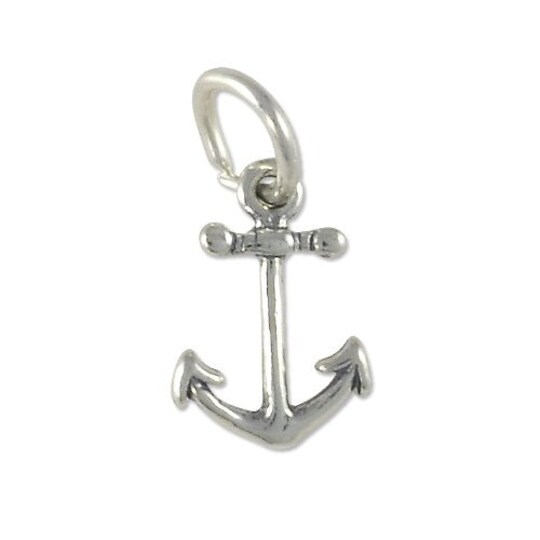Anchor Charm for Jewelry Making 13x9mm Sterling Silver (1-Pc